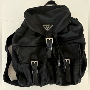 AUTH Prada Black Nylon Backpack